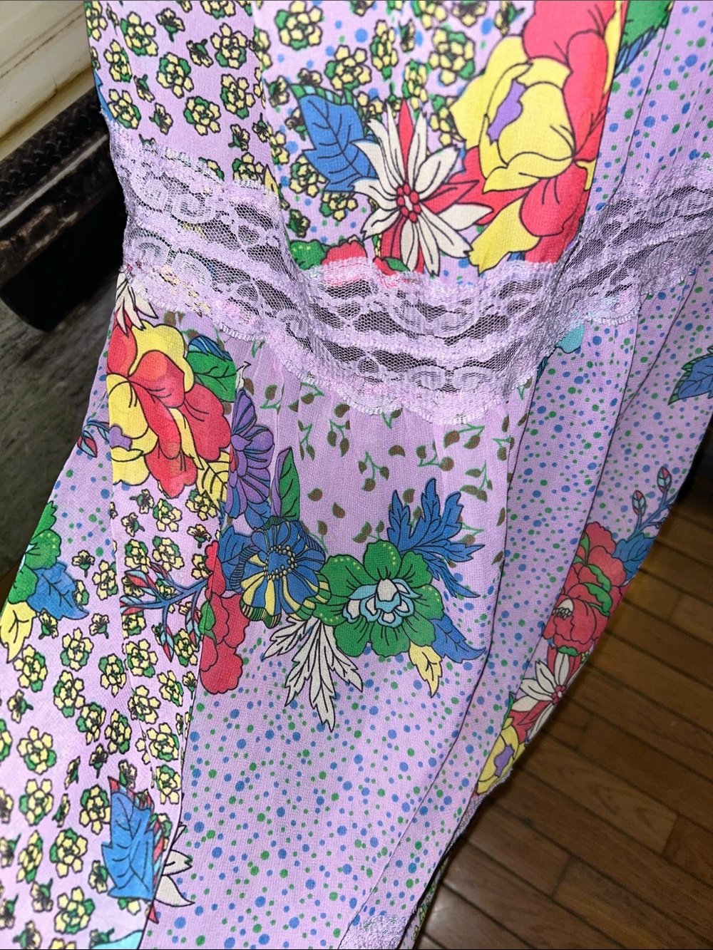 Flying Tomato Lavender Floral Patchwork Maxi Dress - Picture 4 of 5